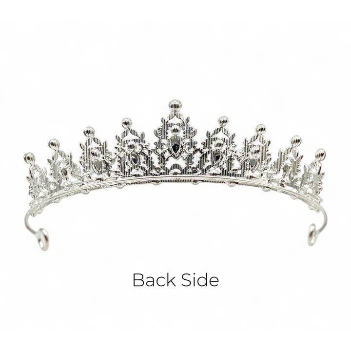 Crover - Wholesale Tiara - Women's - Silver Royal Crystal Crown Tiara – AB Rhinestone Filigree2