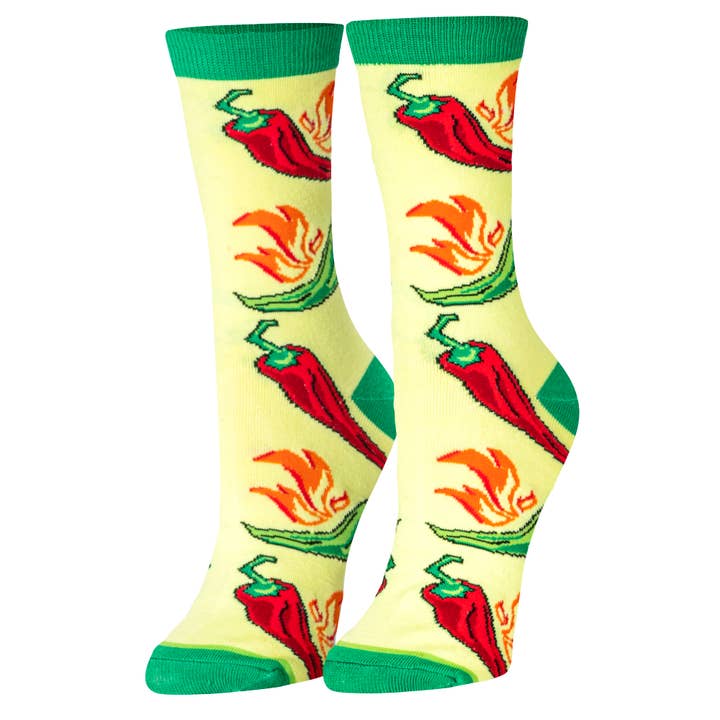 Hot Peppers - Womens Crew Folded for wholesale by Crazy Socks