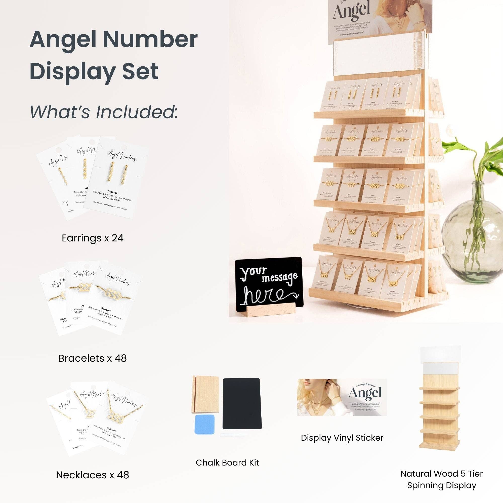 WJW - Venta al por mayor Soportes y estantes de exposición de joyas - Set de exhibición de joyería con números angelicales2