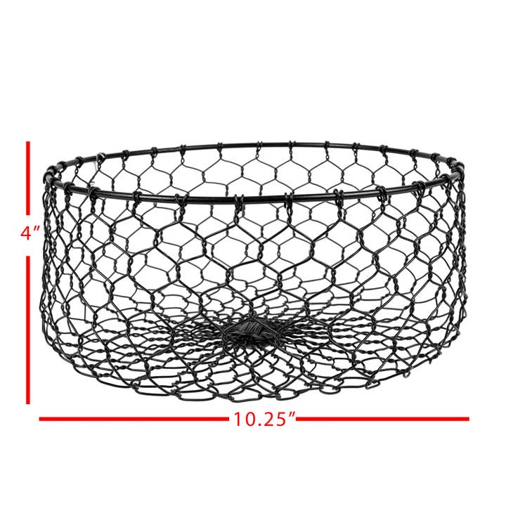Foreside Home & Garden - Wholesale Basket - SALE - Barric Chicken Wire Farmhouse Black Basket Fall Decor