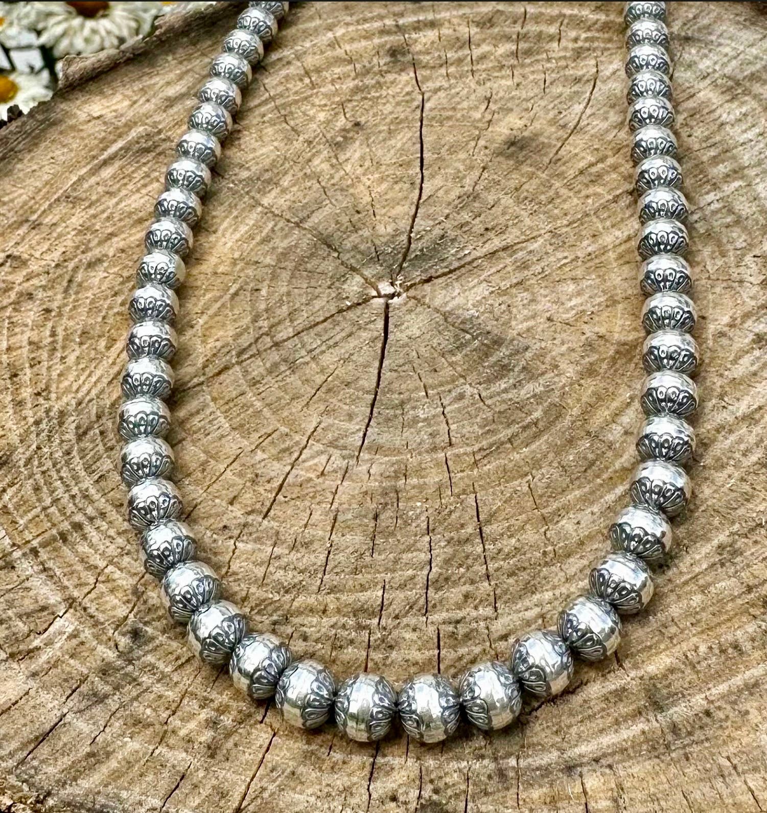 Ella Elisabeth Designs - Wholesale Beaded/Pearl Necklace - Handcrafted 8 mm Stamped Navajo Pearl Beaded Necklace1