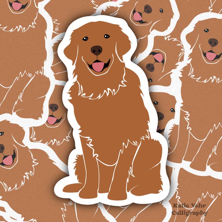 Adesivo cane Golden Retriever per la vendita all'ingrosso da parte di Willo