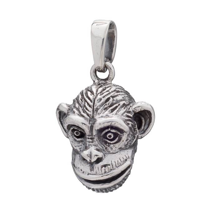 Silver Chimpanshuvud Hänge för wholesale av Midhaven Ltd - Tribal Steel