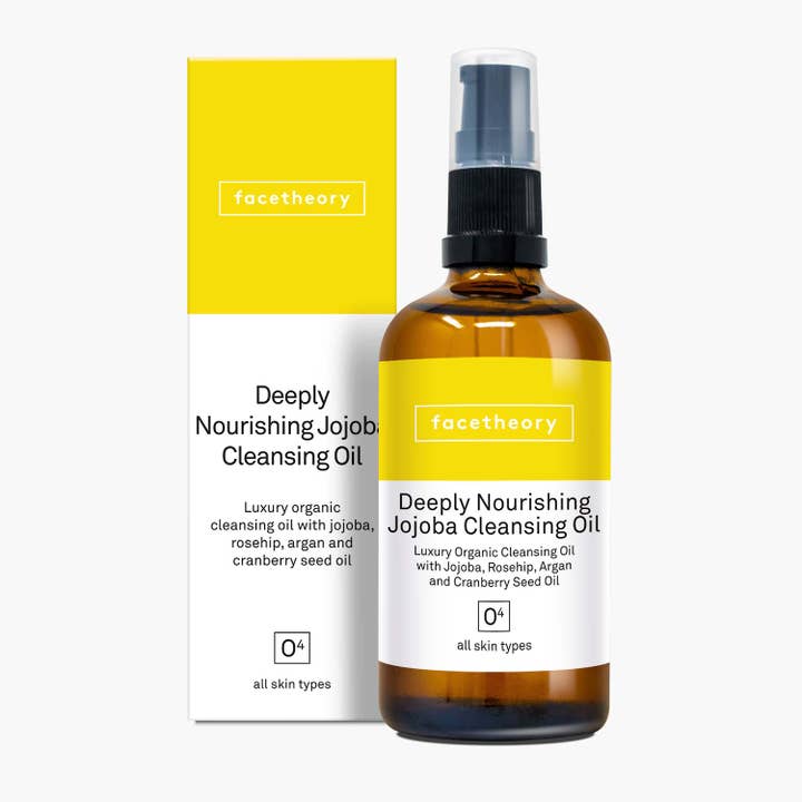 Huile nettoyante profondément nourrissante au jojoba O4 pour la vente par facetheory vegan skincare