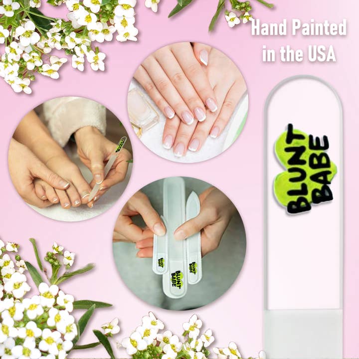 Classy Nail Files - Wholesale Nail file - Blunt Babe Cannabis Pot Hand Painted Clear Crystal Nail File1