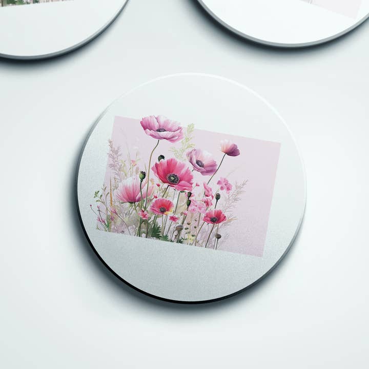 Wyoming Summer flowers coaster set | Four Seasons Series for wholesale by Paperfinch Design