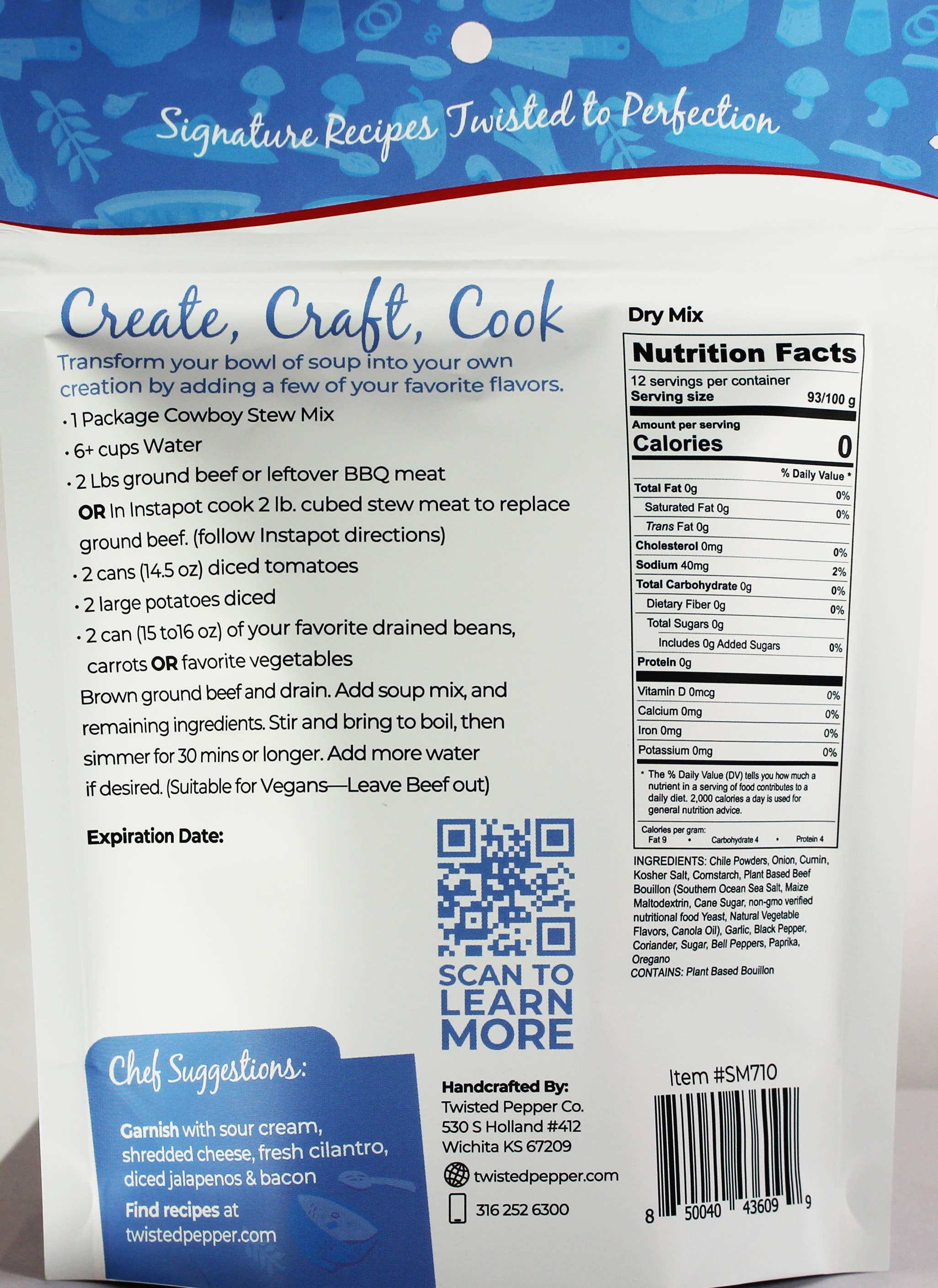 Twisted Pepper Co - Vente Soupes - Mélange pour soupe ragoût de cowboy4