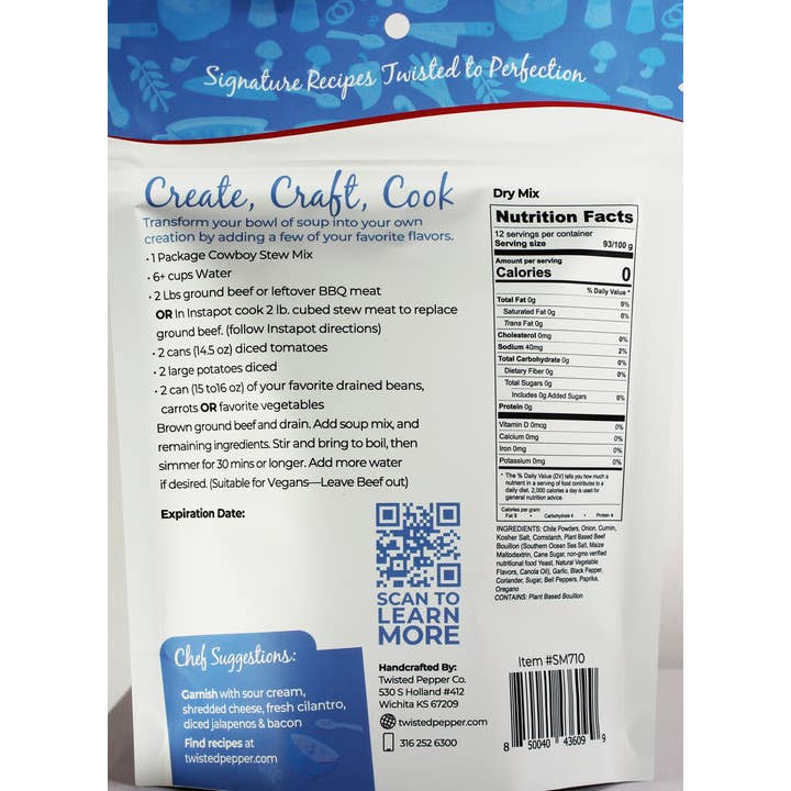Twisted Pepper Co - Vente Soupes - Mélange pour soupe ragoût de cowboy4