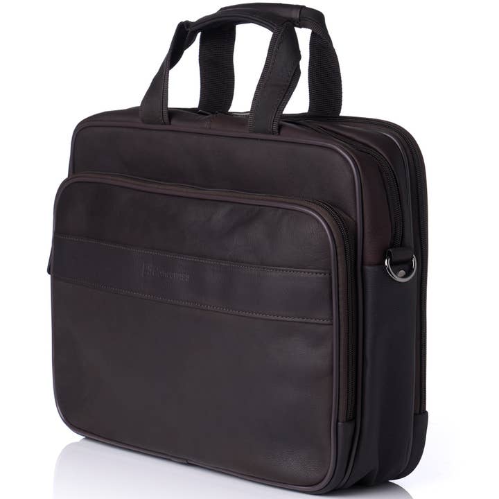 Alpine Swiss - Wholesale Briefcase - Unisex - Messenger Bag Leather 15.6 Laptop Briefcase Portfolio Busine6