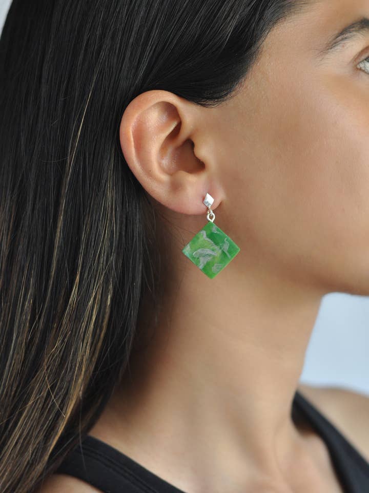 Örhängen diamant 2cm Sterling Silver dubbar för wholesale av YagoEco Accessories