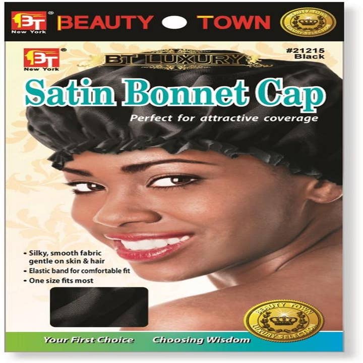 KT Supply - Wholesale Sleep Cap / Bonnet - Women's - Satin Bonnet Cap Black