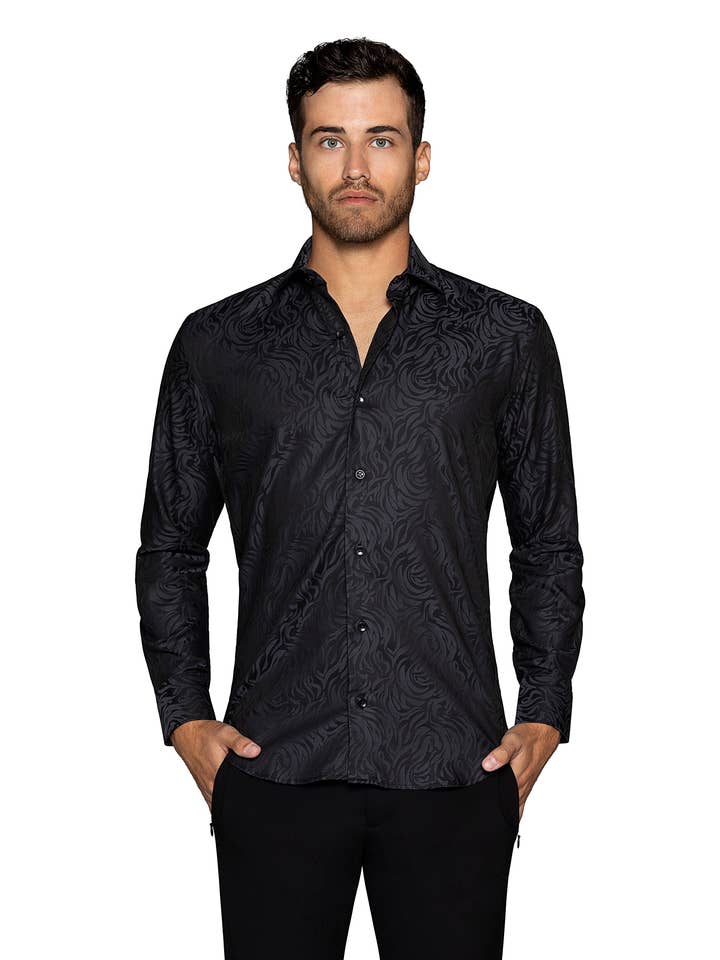 CAMISA PRETA LAZZARO por atacado de Bertigo