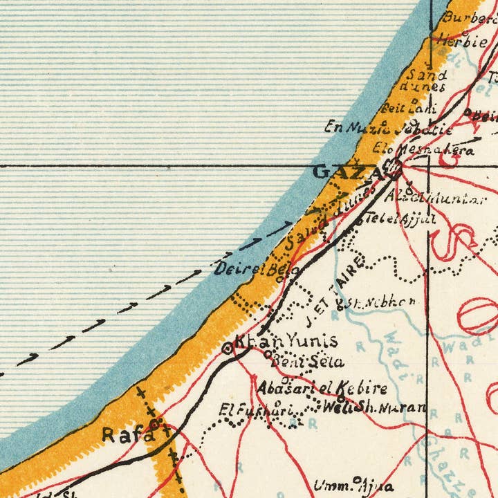 OldCityPrints - Old Maps and Posters - Wholesale Poster - Old Map of Palestine 1942 Vintage Map of Palestine | Vintage Map Wall Art Print |4