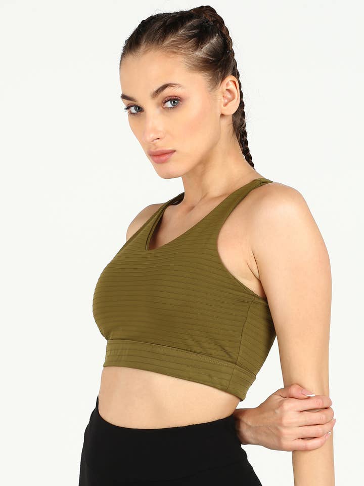 Women's Sports Bra - Olive for wholesale by Selfx Innovations