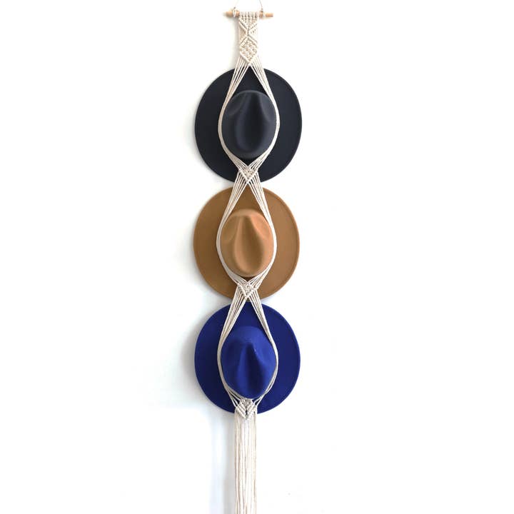 Sparkle Being - Wholesale Hat Rack - Macrame Hat Storage Collect Display Stand Wall Hanging