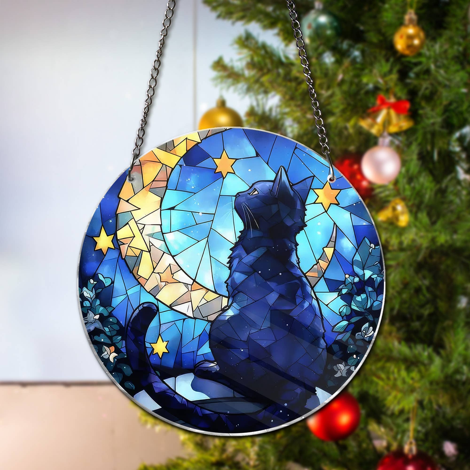 Merchemy - Wholesale Wall Decor - Kids & Baby - Cat and Moon ACRYLIC Window Hanging Ornament Cat Lover Gifts5