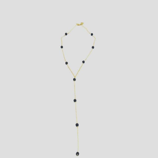 Collana a Y in oro con perline per la vendita all'ingrosso da parte di Rebel Designs Accessories