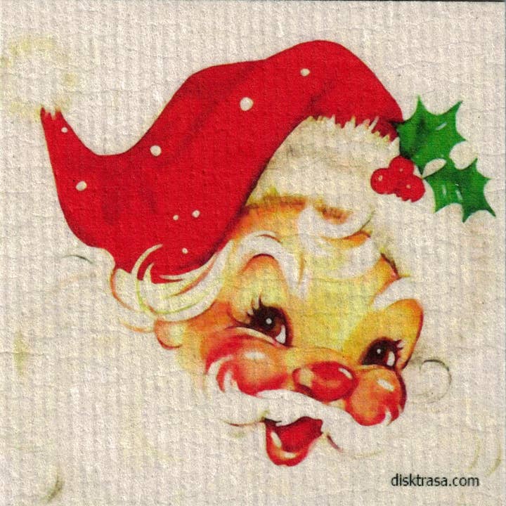 Swedish Dishcloth - Smiling Santa for wholesale by Scandinavian Specialties