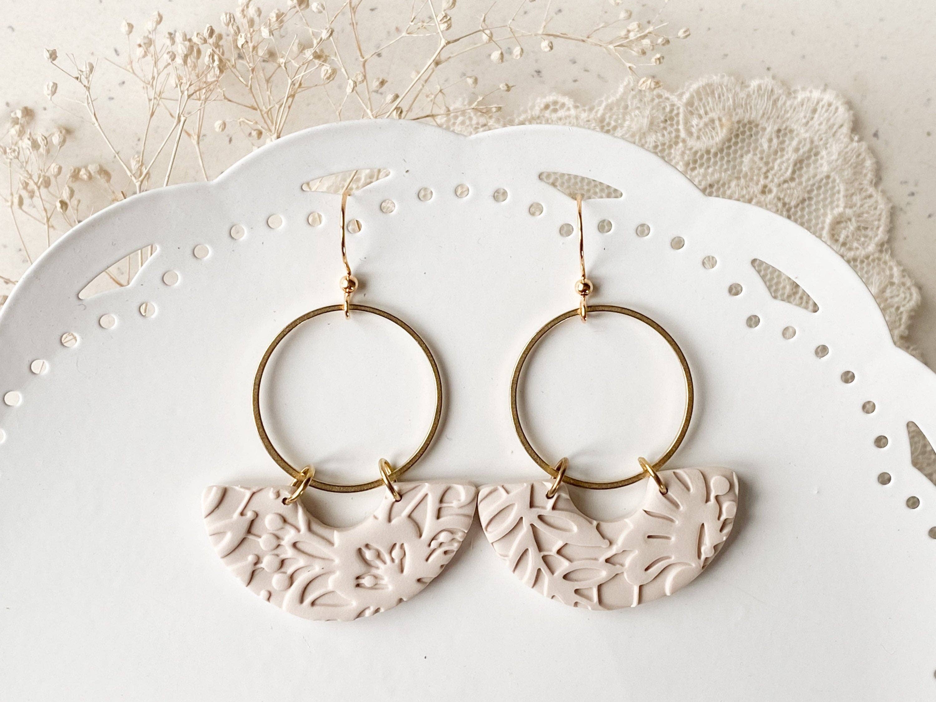 Agaveh girl - Wholesale Dangle Earrings - Wynne Sand Colored Polymer Clay Dangle Earrings4