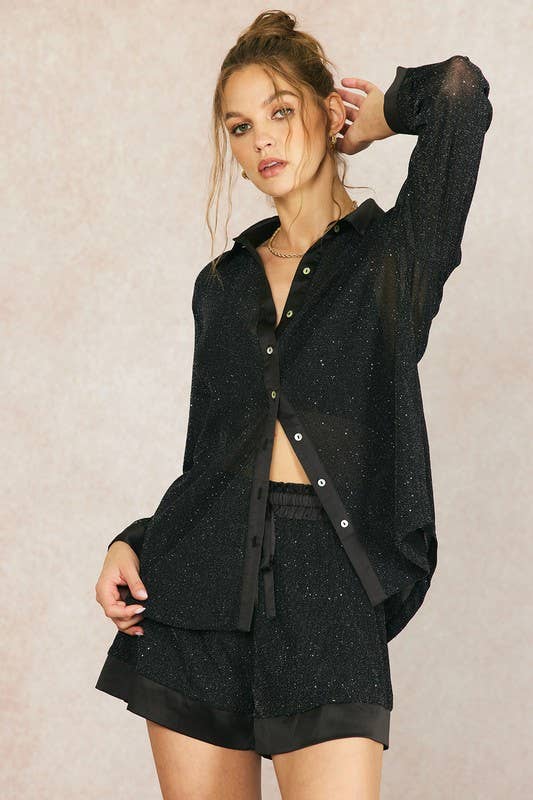 Black Shiny And Satin Shorts for wholesale on Faire3