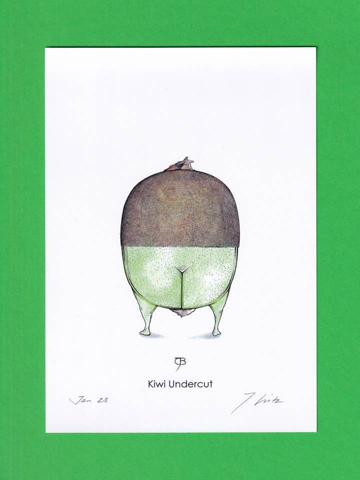 Art print - A5, signed - “Kiwi Undercut” for wholesale by Julian Opitz