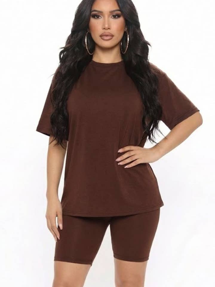 CAPELLA APPAREL - Wholesale Activewear Set - Women's - Loose Fit Top & Bike Shorts Set16