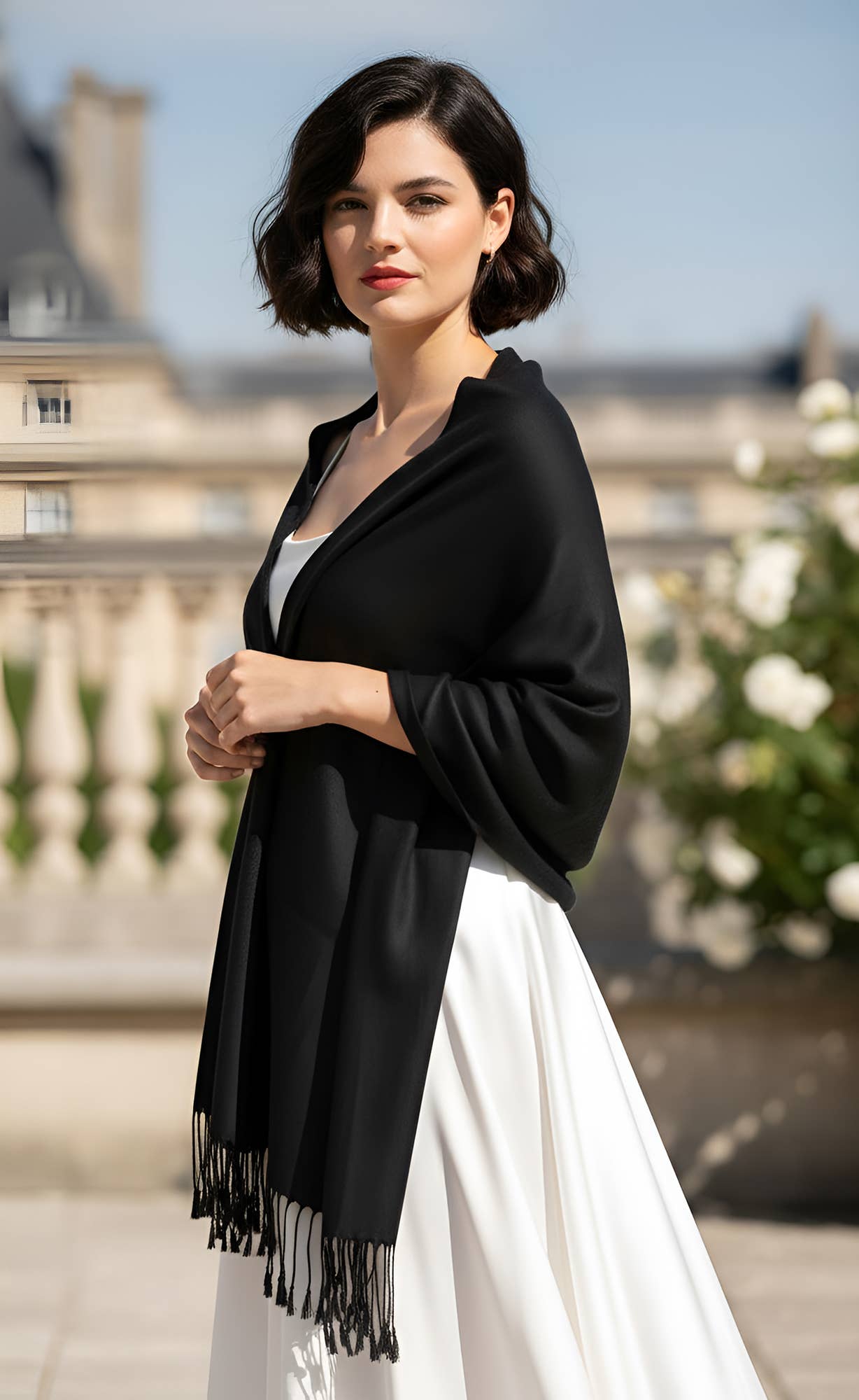 SERENITA - Wholesale Scarf - Women's - Cashmere feel wedding solid pashmina shawl wrap scarf0