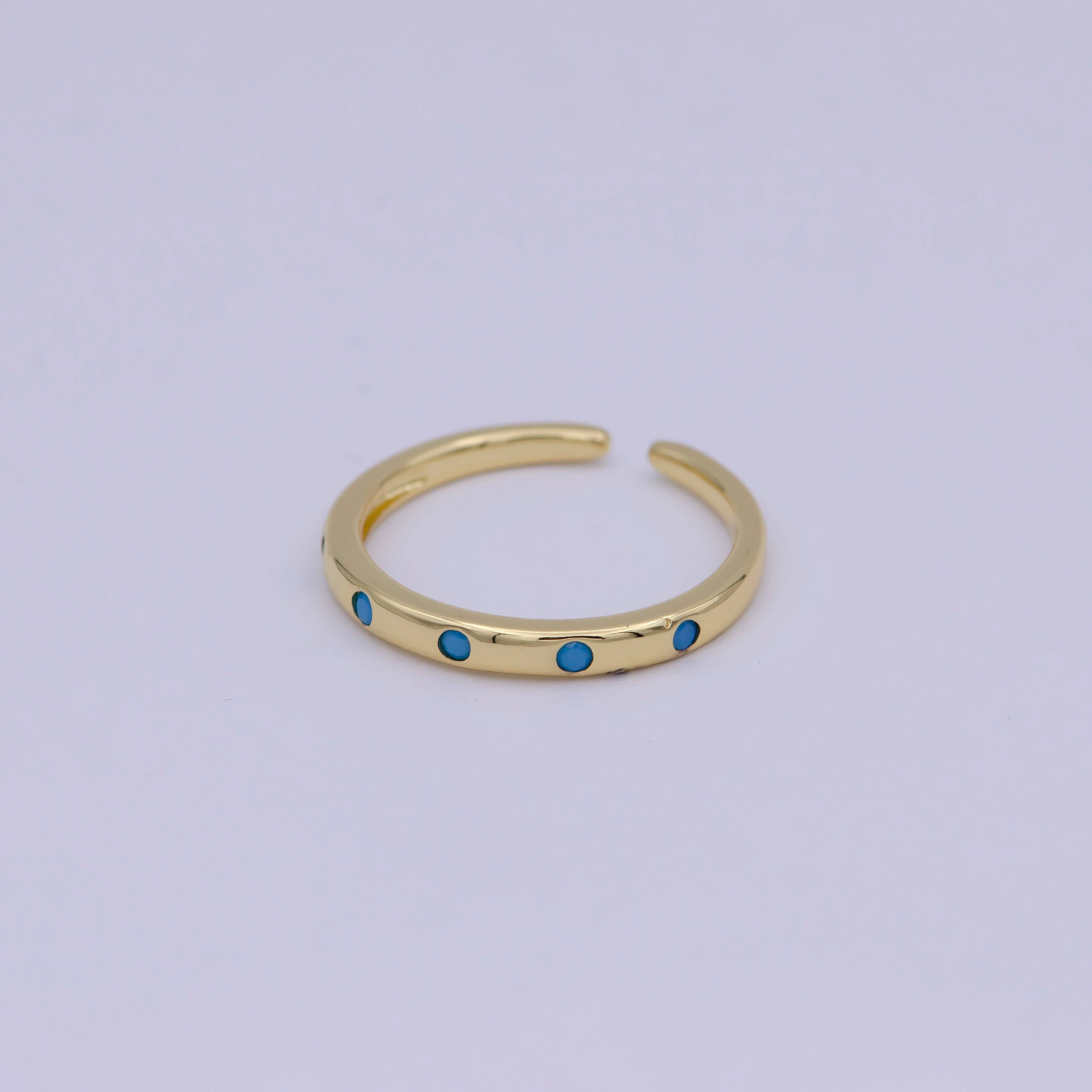 Aim Eternal - Wholesale Band/Stacked Ring - Dainty CZ Gold Stacking Ring U485~U489
