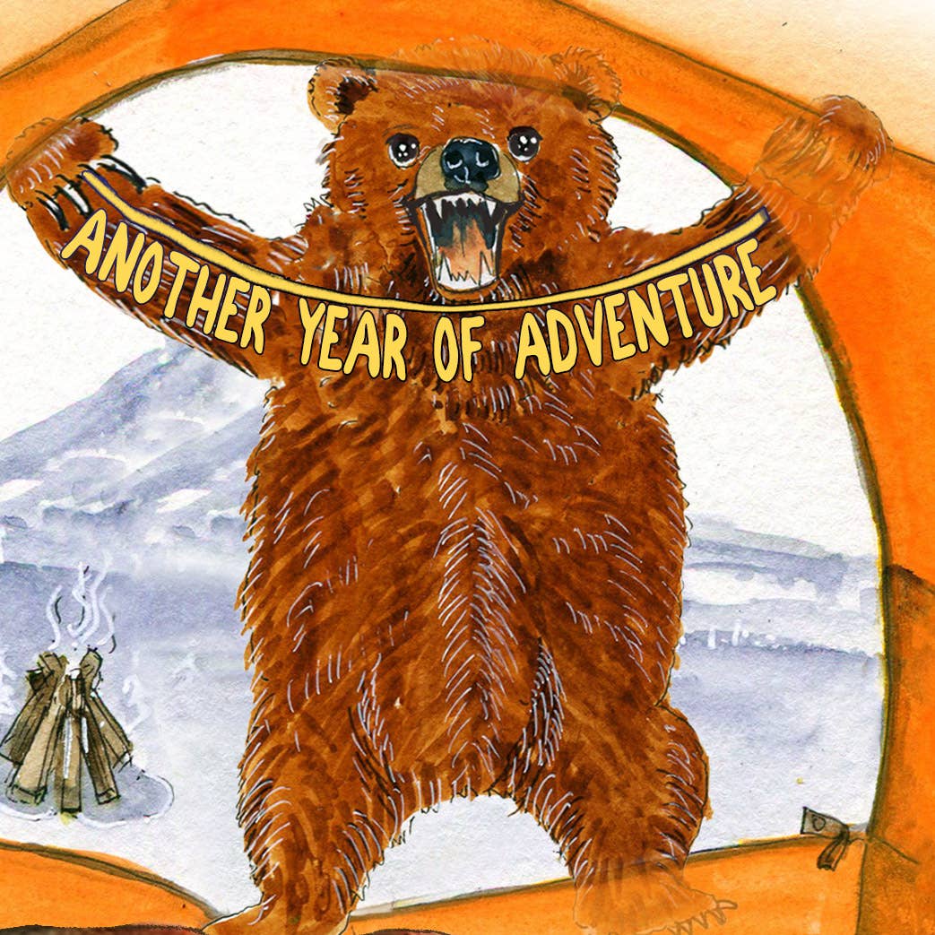 Liyana Studio - Wholesale Birthday Card - Camping Tent Bear - Funny Birthday Card1