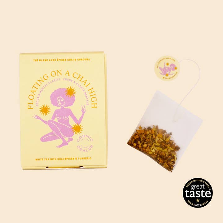 Box of 12 tea bags: White Chai with Turmeric for wholesale by Cosmic Dealer