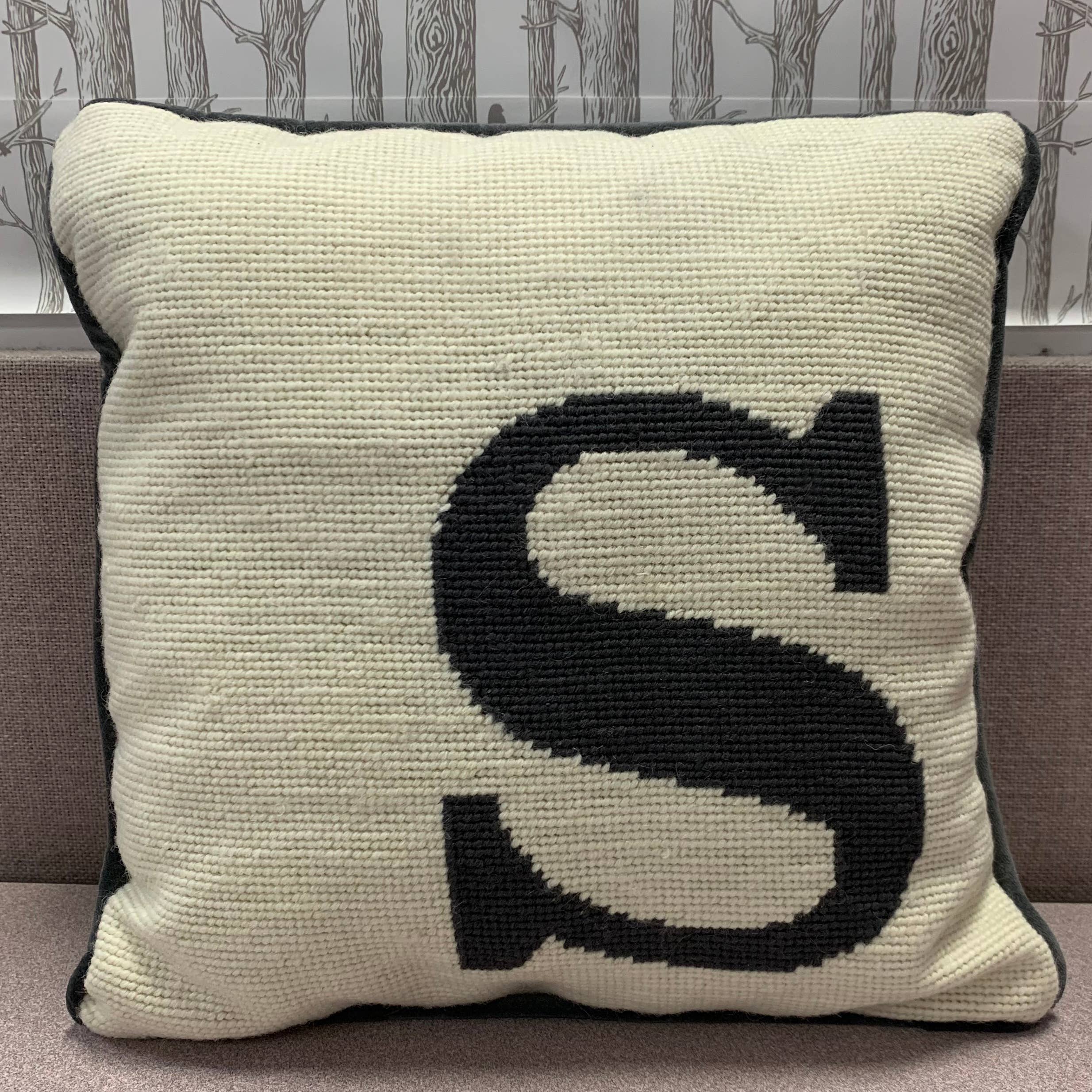 Peking Handicraft - Wholesale Throw/Decorative Pillow - Monogram Letters Needlepoint Pillow8