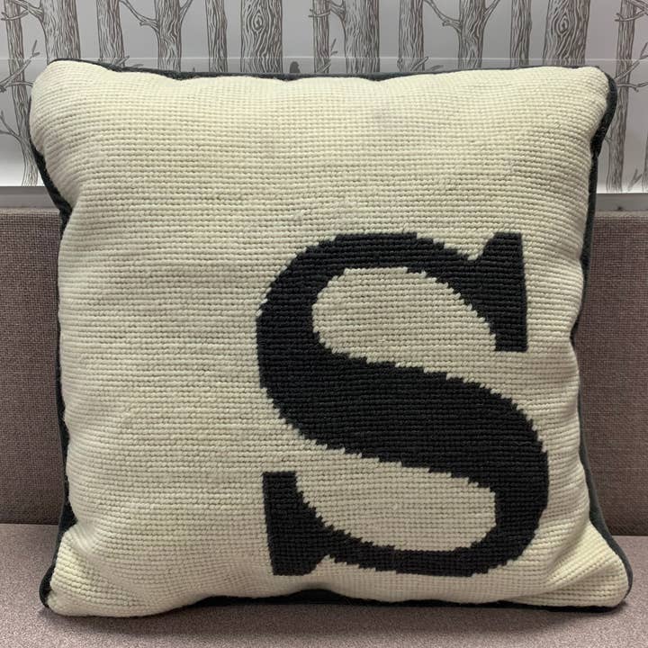 Peking Handicraft - Wholesale Throw/Decorative Pillow - Monogram Letters Needlepoint Pillow8