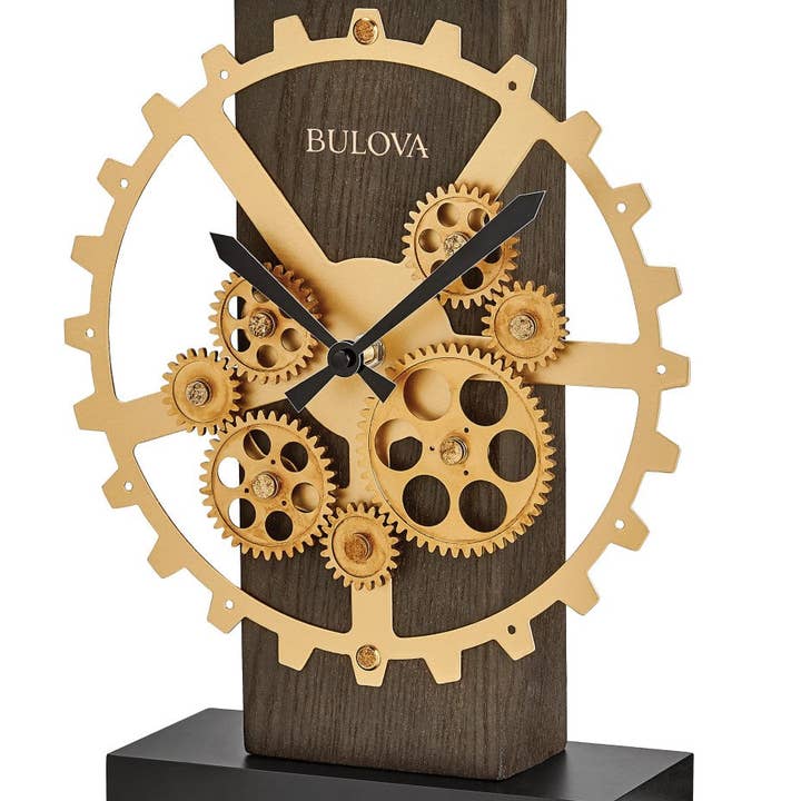 Playful Tail - Wholesale Desk Clock - Bulova B8905 Cog Gear Motion Tabletop Clock