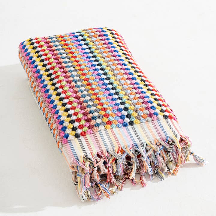 Kikoya - Wholesale Bath Towel - Pompom Bubble Handloom Bath Turkish Towels Farmhouse Decor