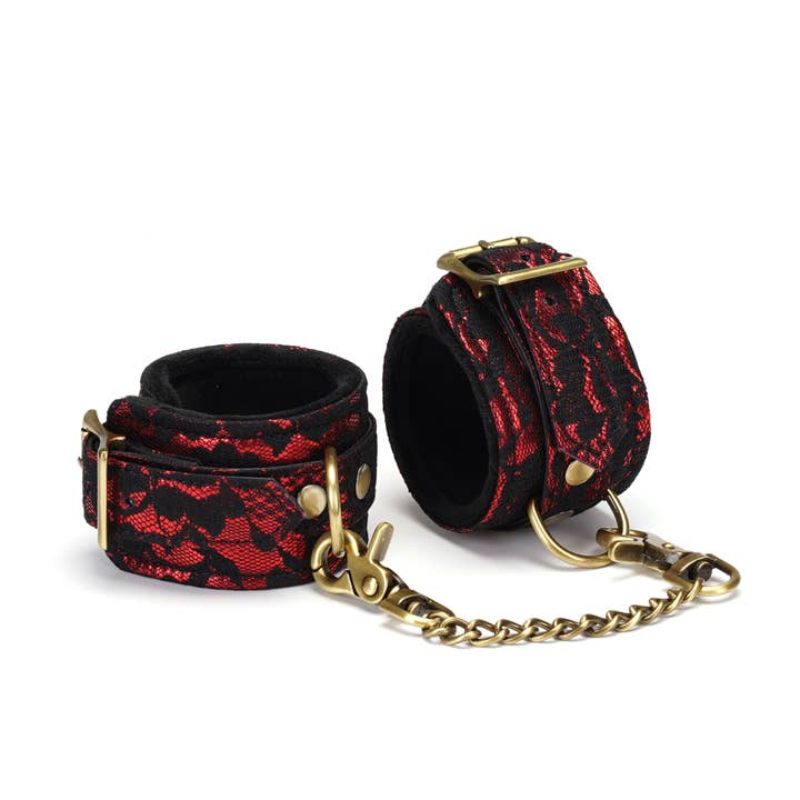 Liebe Seele - Wholesale Sex Toy - Victorian Garden Lace and Velvet Wrist Cuffs, Vegan-friendly