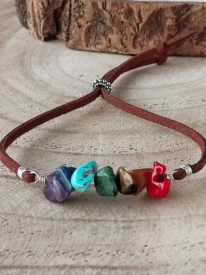 Justerbart armband med 7 chakran – chakraarmband av naturliga stenpärlor för wholesale av LegrosJewelry