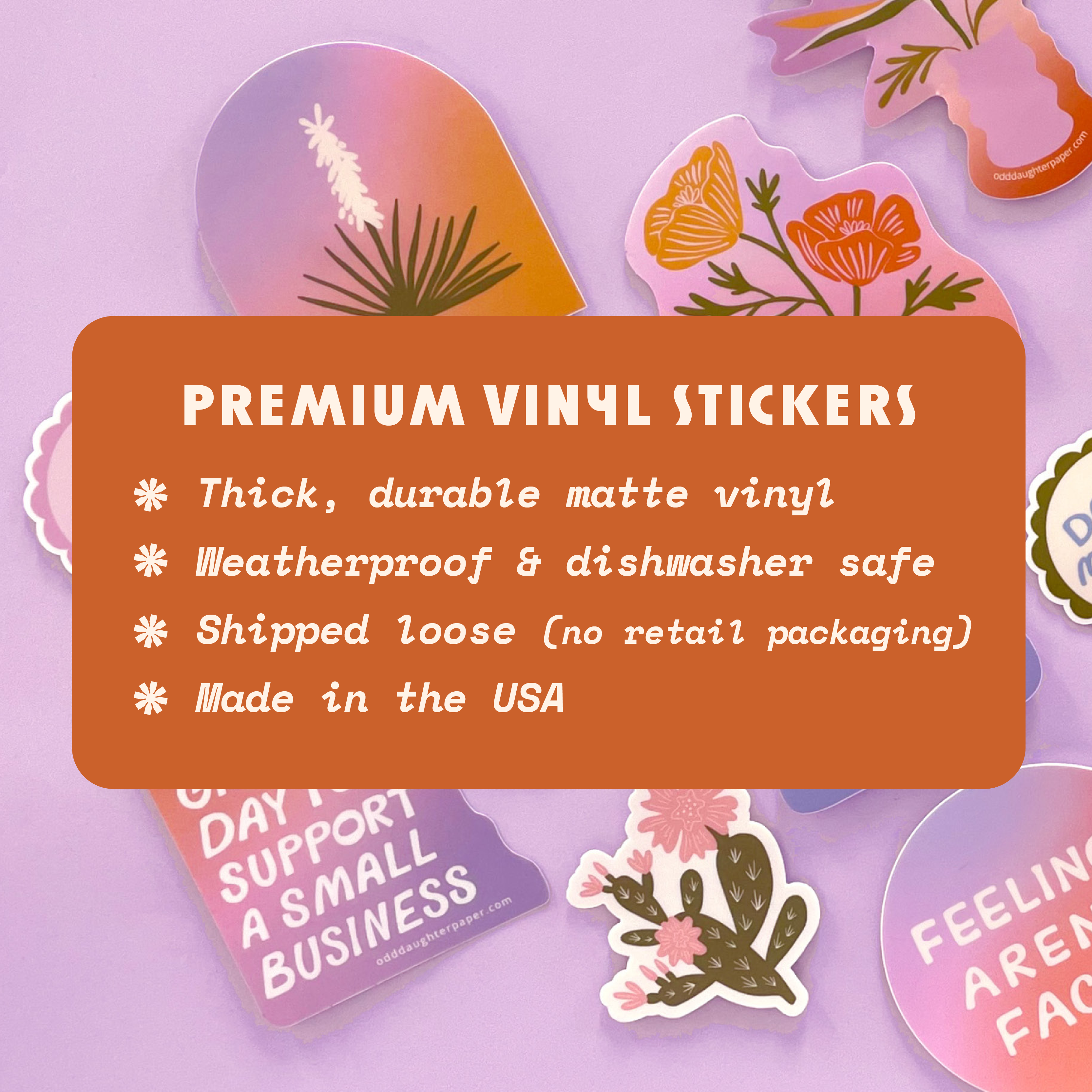 Odd Daughter Paper Co. – wholesale Sticker – Emotional Support System - Dogs, Plants, Books Vinyl Sticker1