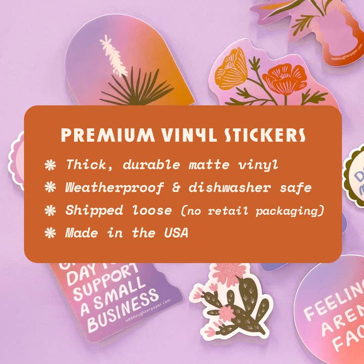 Odd Daughter Paper Co. – wholesale Sticker – Emotional Support System - Dogs, Plants, Books Vinyl Sticker1