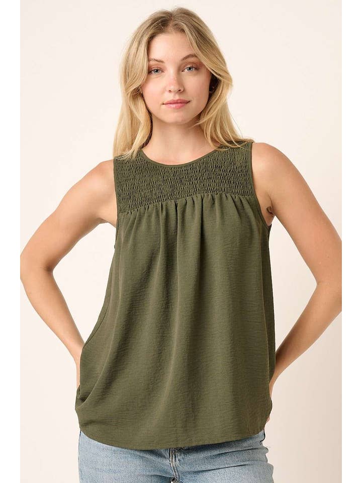 mittoshop - Wholesale Blouse - Women's - AIRFLOW SMOCKED YOKE SLEEVELESS BLOUSE12