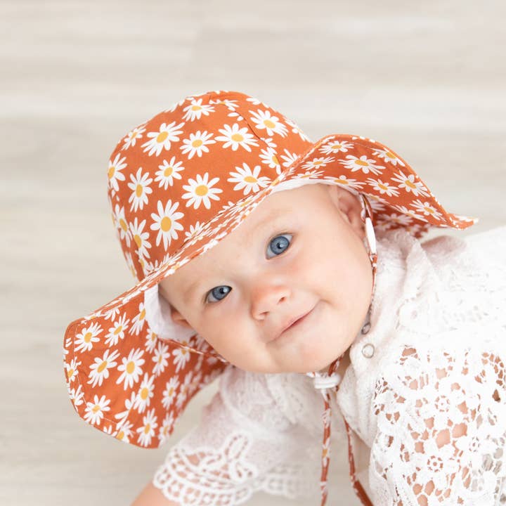 Huggalugs - Wholesale Sun Hat - Kids - Ginger Daisy Sunhat UPF 50+ Baby & Toddler