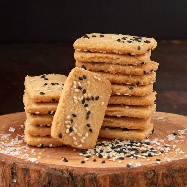 Lark Fine Foods - Wholesale Cookie - Black & White Sesame Savory Biscuit-6oz