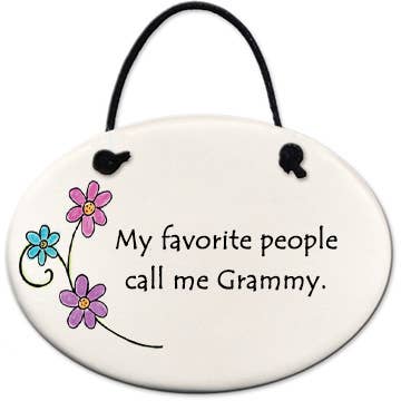 Grandmother Ornament: "My favorite people call me Grammy" for wholesale by August Ceramics