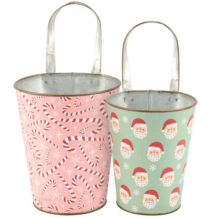 Primitives by Kathy - Wholesale Wall Accent - Candy Canes Wall Bucket Set2