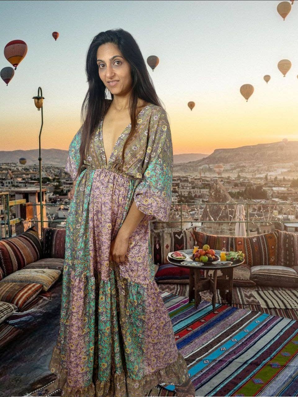 Nola by bijusol – Großhandel Kleid – Damen – Seidenkleid Nola – Exklusive Seidenkollektion aus Indien, Frühling/Sommer3