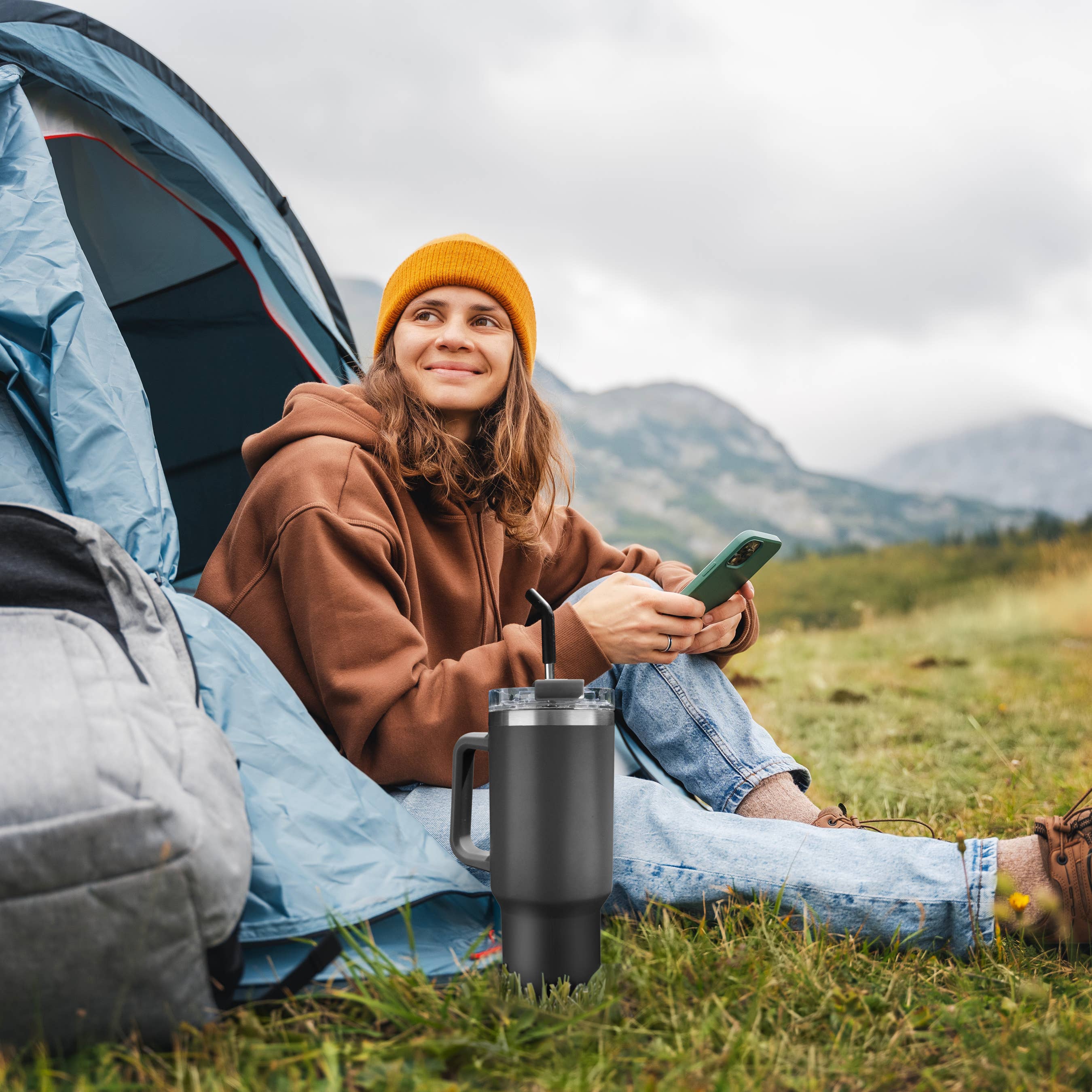 Oggi - Vente Gourde/bouteille isotherme - Mug thermique 40 fl oz / 1,2 lt avec paille9