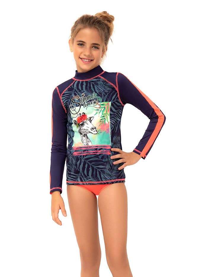 Conjunto de natação de manga comprida: Rashguard with Panty820 por atacado de Color Fingers