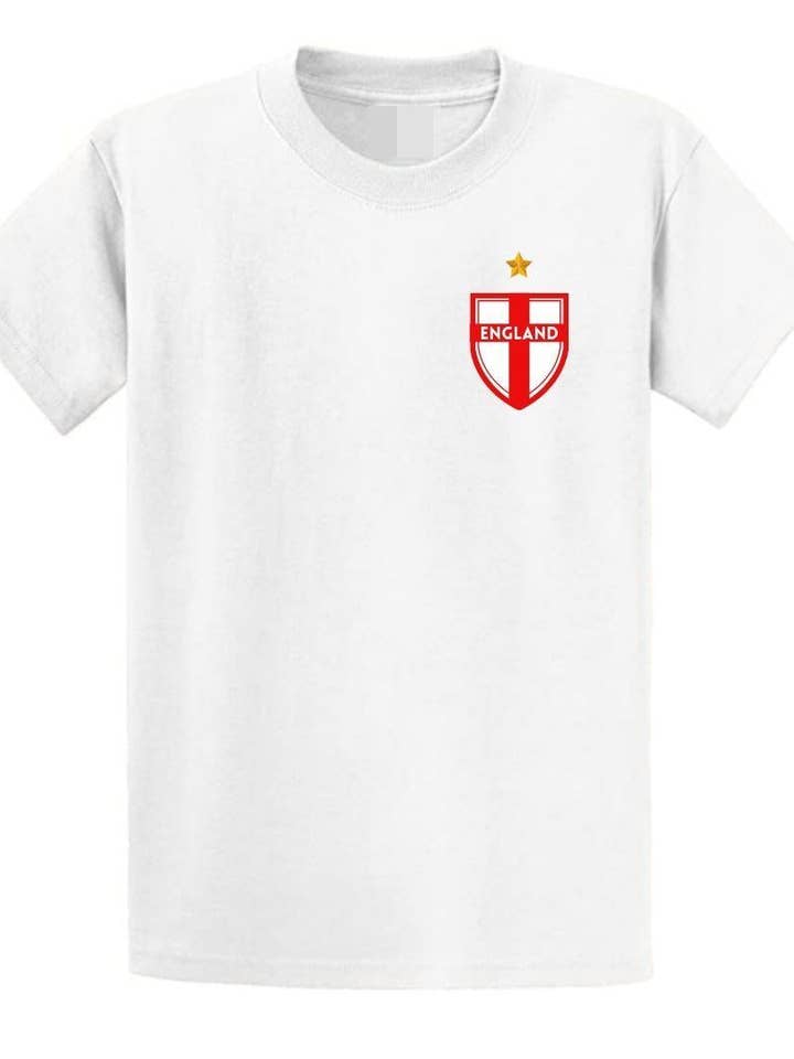 Second Ave Kit de t-shirt blanc unisexe pour adulte Coupe du monde de football en Angleterre pour la vente par Second Ave Gift Company