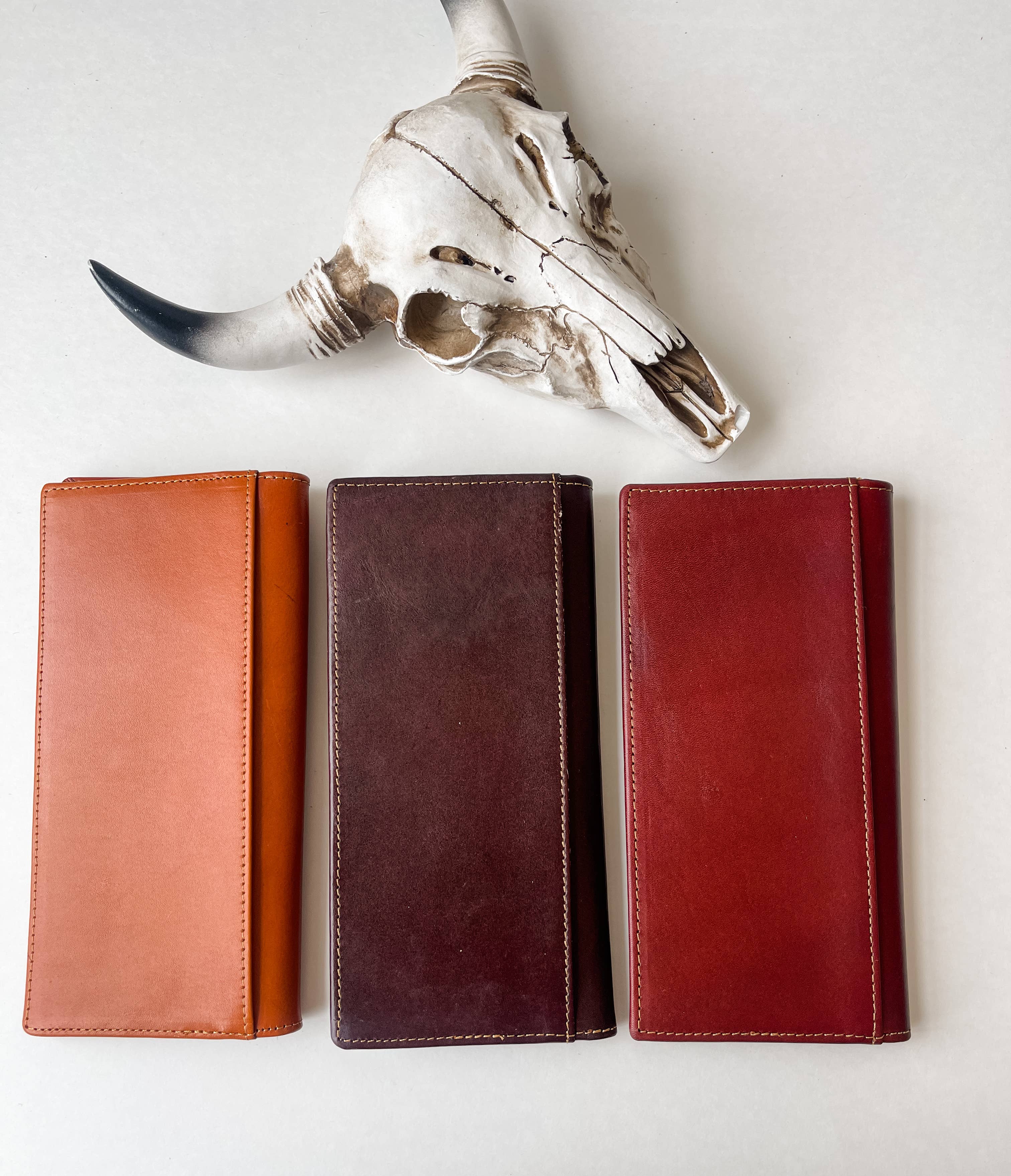 Boho Ranch Shop - Wholesale Wallet - Women's - Longhorn Long Wallet Genuine Leather Bi-Fold Wallet2