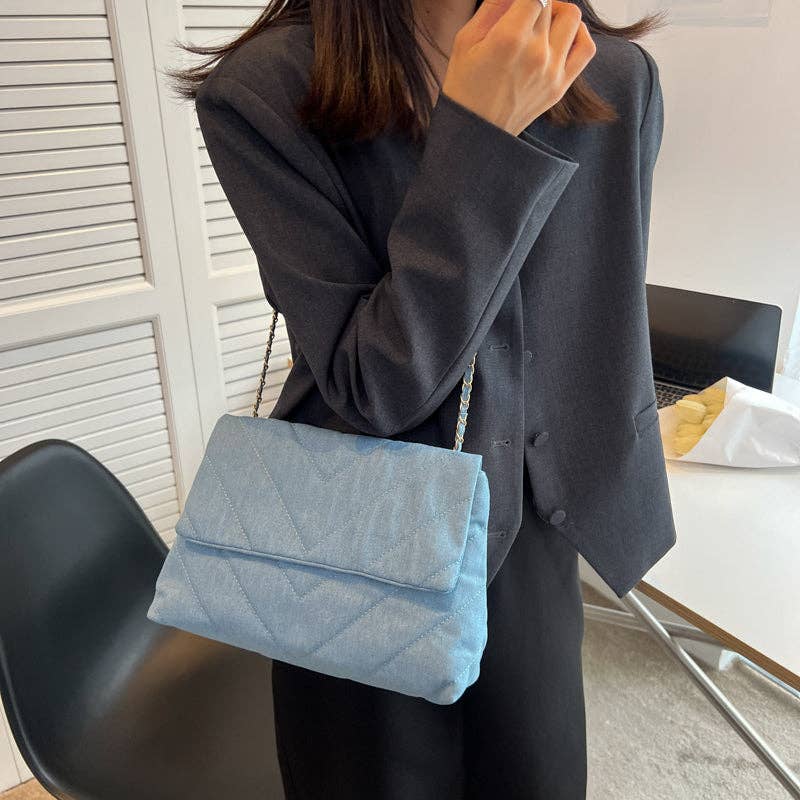 SALINA TRADING INC – wholesale Shoulder bag – women's – Simple And Stylish Large Capacity Denim Shoulder Bag5