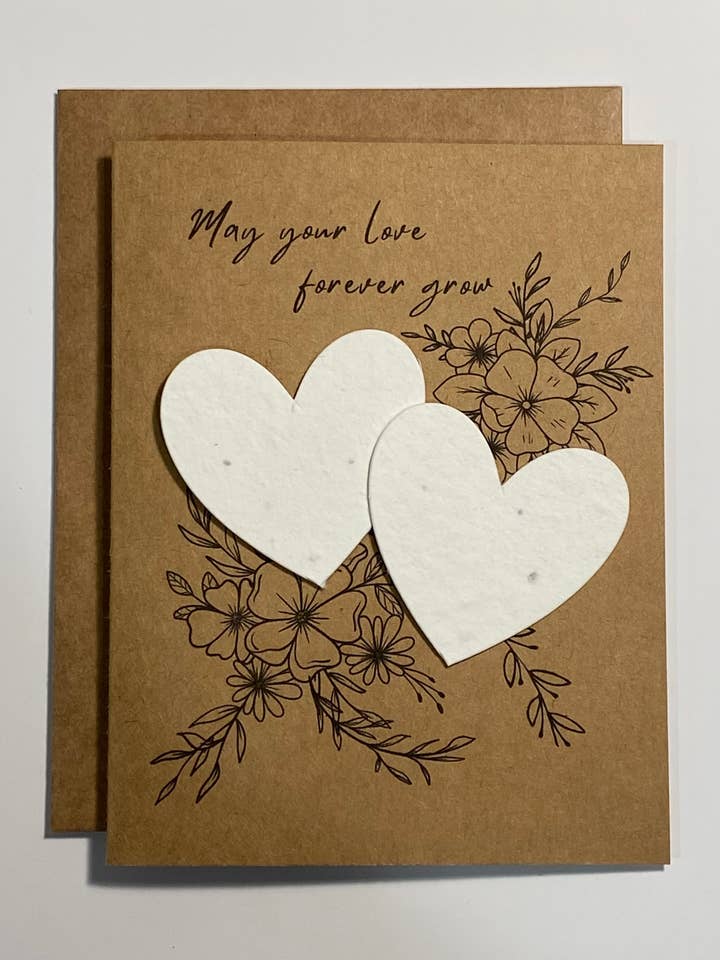 Plantable Wildflower Heart Card | Eco Friendly Wedding Card for wholesale by The Raven’s Edge Studio